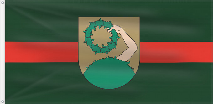 Bandera, con dos ojales metálicos y lado del asta reforzado: Talsi	City of Talsi, Latvia	Talsu pilsētas karogs