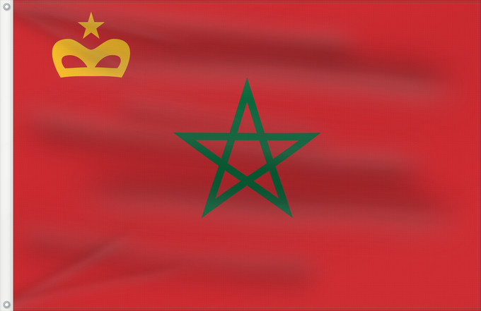 Bandera, con dos ojales metálicos y lado del asta reforzado: Civil Ensign of Morocco	Morocco - Civil Ensign	Maroc - Pavillon Civil	Marruecos - Bandera Civil	Marokko - Zivilschiffsflagge	Marocco - Bandiera Civile
