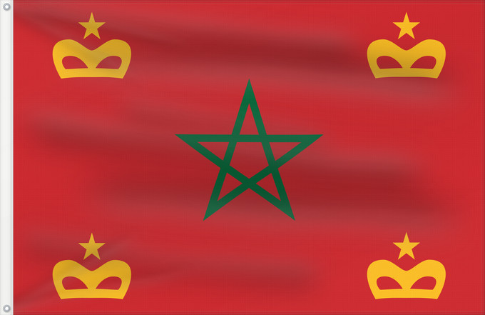 Bandera, con dos ojales metálicos y lado del asta reforzado: Naval Ensign of Morocco