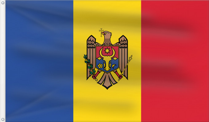 Flag, with two metal eyelets and reinforced hoist: Moldova	Moldavie	Moldavia	Moldawien (Republik Moldau)