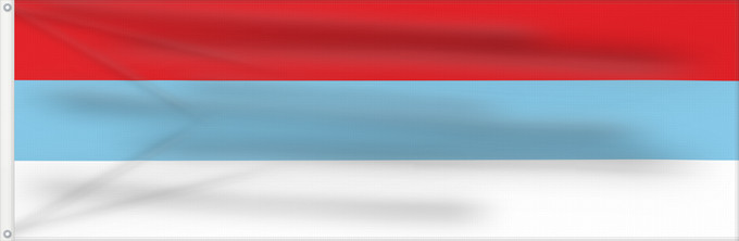 Bandera, con dos ojales metálicos y lado del asta reforzado: Montenegro  1993-2004	Montenegro between 1993 and 2004	Crne Gore  1993-2004