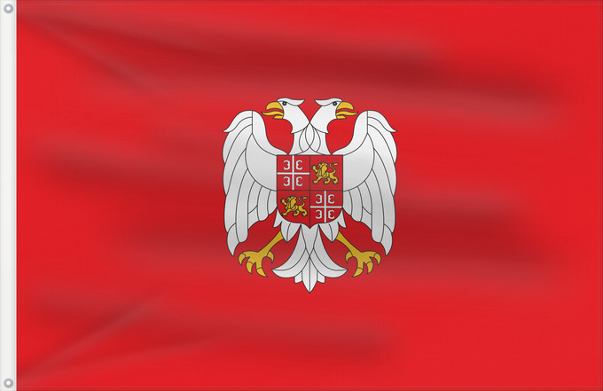 Bandera, con dos ojales metálicos y lado del asta reforzado: Naval Jack of Serbia and Montenegro