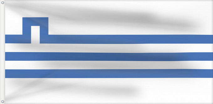 Bandera, con dos ojales metálicos y lado del asta reforzado: Podgorica, Montenegro	Podgorica