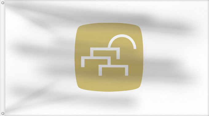 Bandera, con dos ojales metálicos y lado del asta reforzado: Čair Municipality Čair Municipality, Macedonia Знаме на Општина Чаир