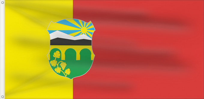 Bandera, con dos ojales metálicos y lado del asta reforzado: Butel Municipality, North Macedonia	Butel Municipality, Macedonia	Municipalité de Butel	Municipio de Butel	Gemeinde Butel	Comune di Butel	Знаме на Општина Бутел