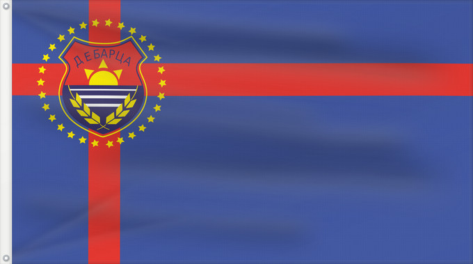 Bandera, con dos ojales metálicos y lado del asta reforzado: Debarca Municipality, North Macedonia	Debarca Municipality	Municipalité de Debarca	Municipio de Debarca	Gemeinde Debarca	Comune di Debarca	Знаме на Општина Дебарца
