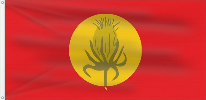 Bandera, con dos ojales metálicos y lado del asta reforzado: Vevčani Municipality, North Macedonia Vevčani Municipality Municipalité de Vevčani Municipio de Vevčani Gemeinde Vevčani Comune di Vevčani Знаме на Општина Вевчани