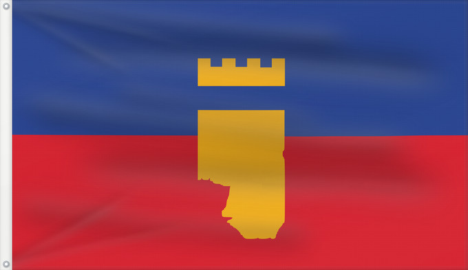 Flagge, mit zwei Metallösen und verstärktem Besatzband: Vinica Municipality, North Macedonia Vinica Municipality, Macedonia Municipalité de Vinica Municipio de Vinica Gemeinde Vinica Comune di Vinica Знаме на Општина Виница