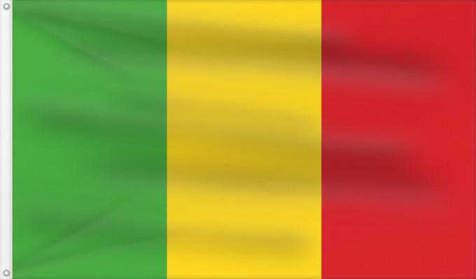 Flag, with two metal eyelets and reinforced hoist: Mali Malí علم مالي Mali finifana Malija Raaya bu Mali