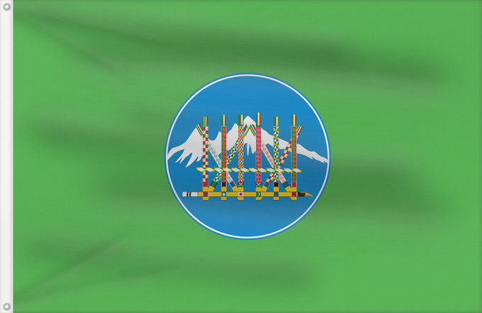Drapeau, avec deux œillets métalliques et guindant renforcé : Kachin State État de Kachin Estado de Kachin Kachin-Staat Stato di Kachin カチン州旗
