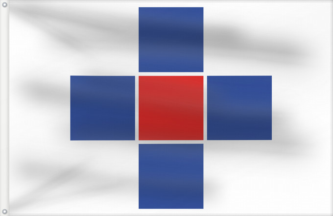 Flag, with two metal eyelets and reinforced hoist: Attard	Ħ Attard