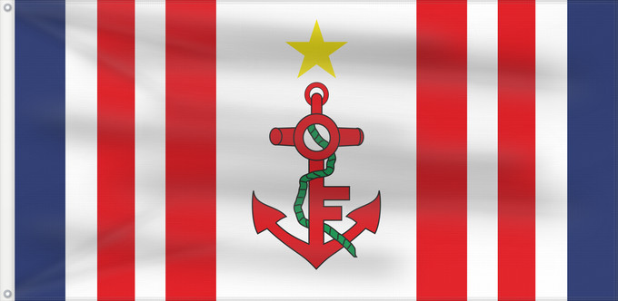Flag, with two metal eyelets and reinforced hoist: Naval Ensign of Mauritius