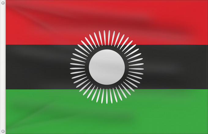 Drapeau, avec deux œillets métalliques et guindant renforcé : Malawi  2010–2012	Malawi  2010-2012	Malawi (2010–2012)