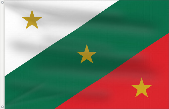 Drapeau, avec deux œillets métalliques et guindant renforcé : 1821 Bandera Trigarante AGN Mexican flag of the Three Guarantees Mexique - Drapeau des Trois Garanties Trigarante de México Mexiko - Flagge der Drei Garantien Messico - Bandiera delle Tre Garanzie Tres Garanties de Mèxic