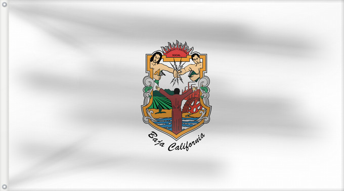 Drapeau, avec deux œillets métalliques et guindant renforcé : Baja California De facto flag of Baja California Basse-Californie Baja California Īpān Tlani California