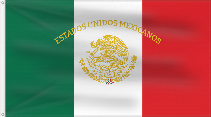 Flag, with two metal eyelets and reinforced hoist: Mexican Presidential Standard