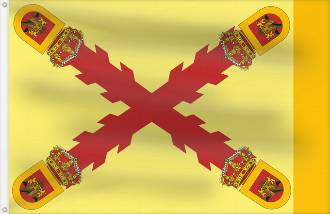 Drapeau, avec deux œillets métalliques et guindant renforcé : Mexican Royalists Royalistes Mexicains Realistas Mexicanos Mexikanische Royalisten Realisti Messicani