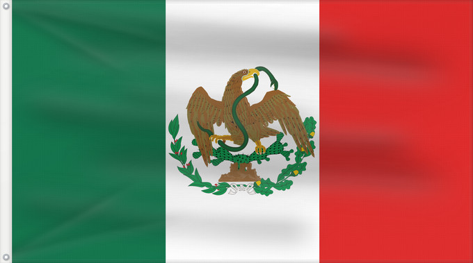 Flag, with two metal eyelets and reinforced hoist: Mexico 1823-1864, 1867-1893 Mexico (1823-1864, 1867-1893) Mexique (1823-1864, 1867-1893) México (1823-1864, 1867-1893) Mexiko (1823-1864, 1867-1893) Messico (1823-1864, 1867-1893)