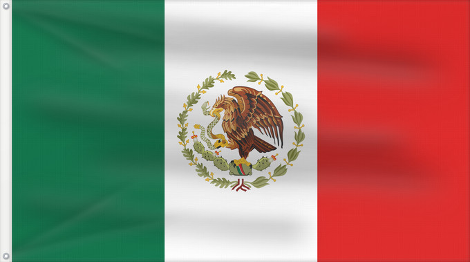 Drapeau, avec deux œillets métalliques et guindant renforcé : Mexico 1934-1968 Mexico (1934-1968) Mexique (1934-1968) México 1934-1968 Mexiko (1934-1968) Messico (1934-1968)