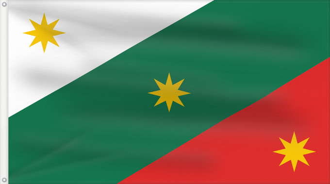 Flag, with two metal eyelets and reinforced hoist: Three Guarantees	ThreeGuarantees	Drapeau des Trois Garanties	Tres Garantías	Drei Garantien	Bandiera delle Tre Garanzie