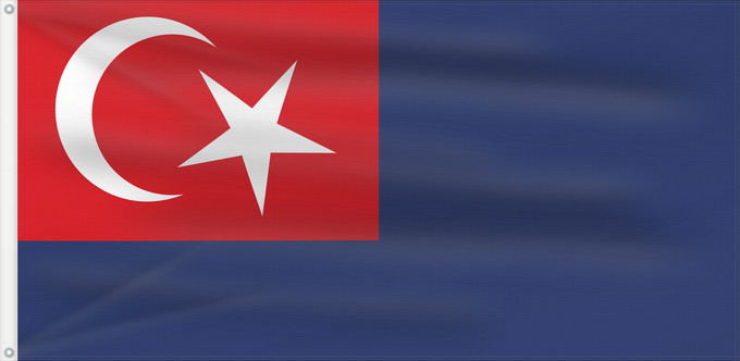 Flagge, mit zwei Metallösen und verstärktem Besatzband: Johor Malaysian state Johor Johor o Johore