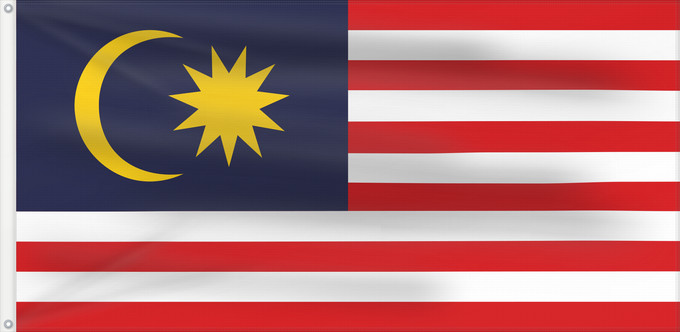 Flag, with two metal eyelets and reinforced hoist: Malaya Federation of Malaya Föderation Malaya Persekutuan Tanah Melayu / بنديرا ڤرسكوتوان تنه ملايو