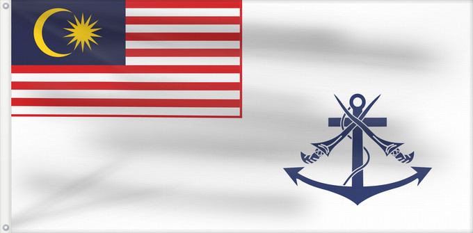 Drapeau, avec deux œillets métalliques et guindant renforcé : Naval Ensign of Malaysia