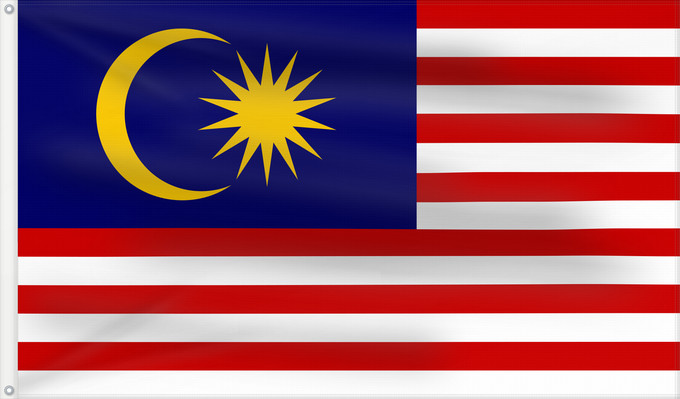Drapeau, avec deux œillets métalliques et guindant renforcé : Malaysia Malaysia – Jalur Gemilang Stripes of Glory Malaisie Malasia علم ماليزيا Malaysia / بنديرا مليسيا Malajzio Malaisia lipp Watawat ng Malaysia Mâ-lòi-sî-â koet-khì 馬来西亜の国旗 ទង់ជាតិម៉ាឡេស៊ី Malaysi ທຸງຊາດມາເລເຊຍ 馬來西亞之國旗 Malaysia – Jalur Gemilang /