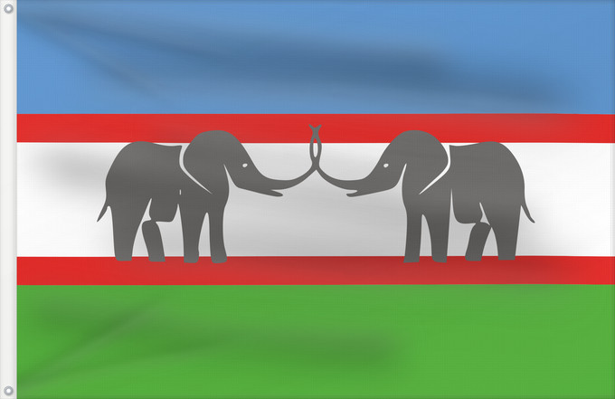 Flag, with two metal eyelets and reinforced hoist: CANU Caprivi African National Union Union Nationale Africaine du Caprivi Unión Nacional Africana de Caprivi Unione Nazionale Africana del Caprivi Caprivi African National Union of the Free State of Caprivi Strip/Itenge