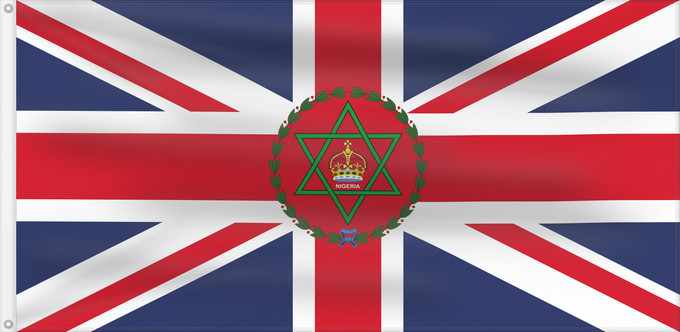 Drapeau, avec deux œillets métalliques et guindant renforcé : Governor of Nigeria  1914–1960	Standard of the Governor-General of Nigeria before the Republic