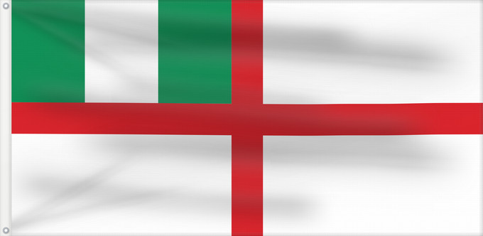 Drapeau, avec deux œillets métalliques et guindant renforcé : Naval Ensign of Nigeria 1960