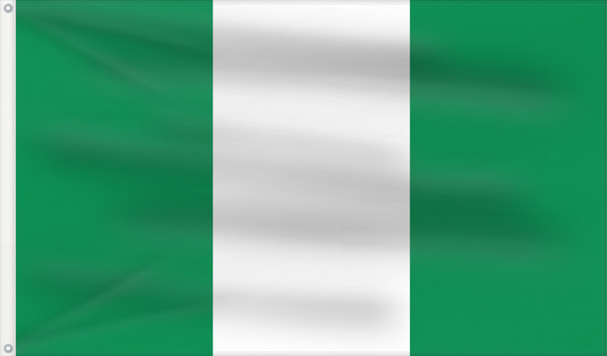 Flag, with two metal eyelets and reinforced hoist: Nigeria Nigéria علم نيجيريا Niĝerio Okoloto nke Naigeria Nijeri Nigerije Државна застава Нигерије Àsìá ilẹ́ Naijiria