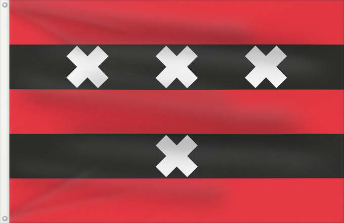 Flagge, mit zwei Metallösen und verstärktem Besatzband: Amstelveen