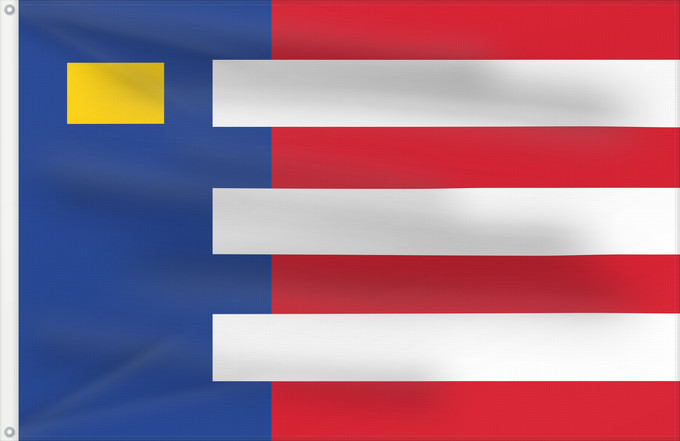 Flagge, mit zwei Metallösen und verstärktem Besatzband: Baarle-Nassau