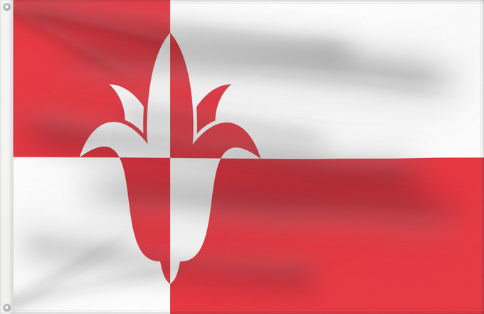 Flagge, mit zwei Metallösen und verstärktem Besatzband: Bernheze	Dutch municipality of Bernheze  Twee banen vanaf wisselende kleuren