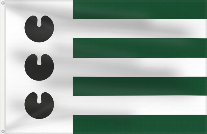 Flagge, mit zwei Metallösen und verstärktem Besatzband: Bloemendaal Bloemendaal (1981–2019) Dutch municipality of Bloemendaal between 1981 and 2019