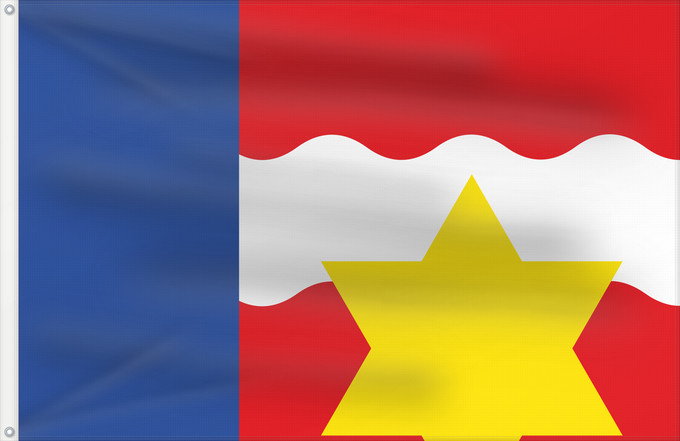 Flagge, mit zwei Metallösen und verstärktem Besatzband: Dongeradeel Dutch municipality of Dongeradeel