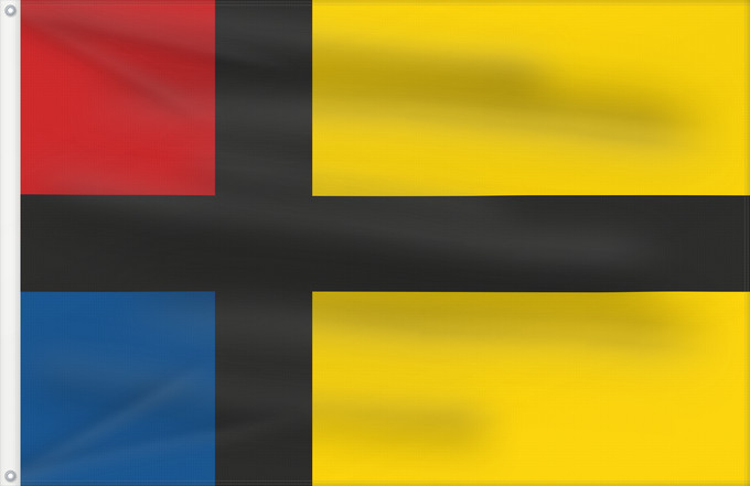 Flagge, mit zwei Metallösen und verstärktem Besatzband: Doniawerstal	Voormalige gemeente Doniawerstal	Fan de eardere gemeente Doanjewerstal