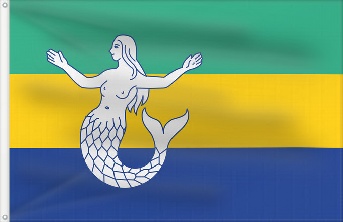 Flagge, mit zwei Metallösen und verstärktem Besatzband: Eemsmond Dutch municipality of Eemsmond