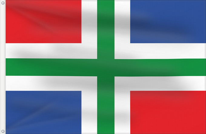 Flagge, mit zwei Metallösen und verstärktem Besatzband: Groningen