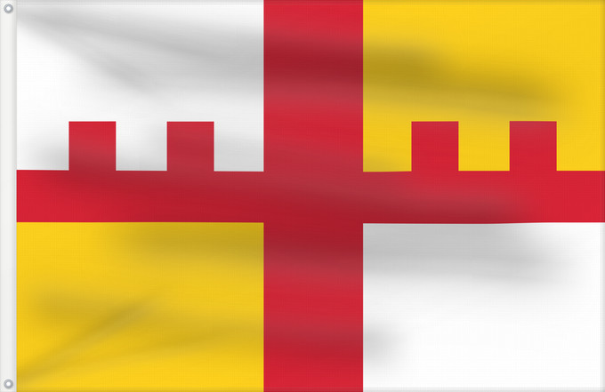 Flagge, mit zwei Metallösen und verstärktem Besatzband: Grootegast	Dutch municipality of Grootegast