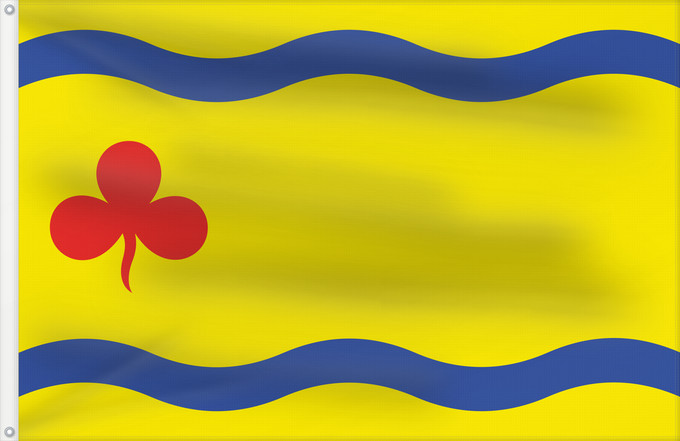 Flagge, mit zwei Metallösen und verstärktem Besatzband: Hardenberg	Dutch municipality of Hardenberg vijf gegolfde hoogtebanen van geel