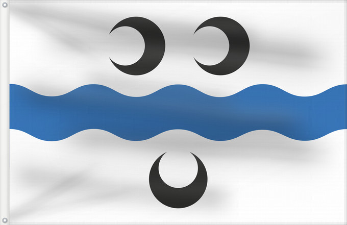Flagge, mit zwei Metallösen und verstärktem Besatzband: Nederlek	Dutch municipality of Nederlek
