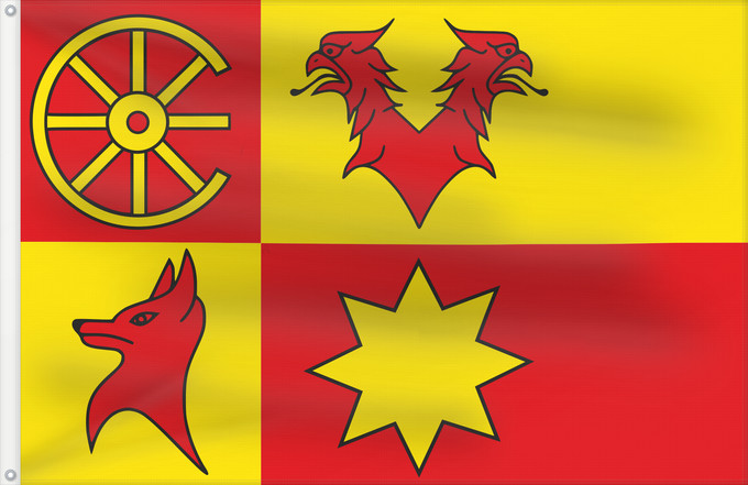 Flagge, mit zwei Metallösen und verstärktem Besatzband: Nieuwkoop	Dutch municipality of Nieuwkoop