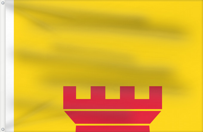 Flagge, mit zwei Metallösen und verstärktem Besatzband: Overbetuwe Dutch municipality of Overbetuwe
