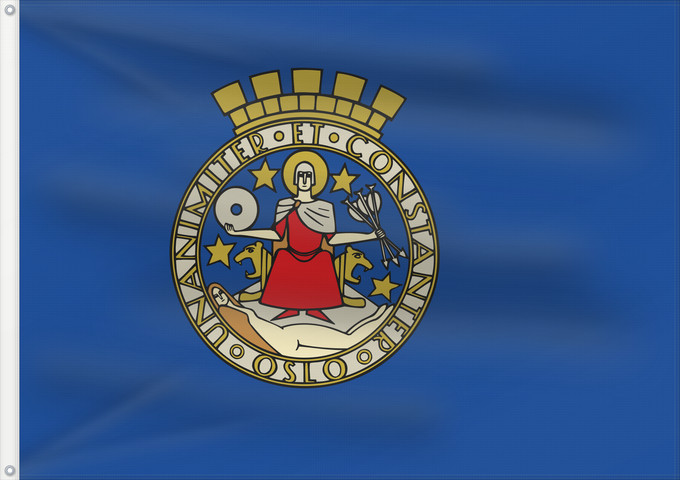 Bandera, con dos ojales metálicos y lado del asta reforzado: Oslo