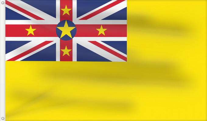 Bandera, con dos ojales metálicos y lado del asta reforzado: Niue	Niue  New Zealand	ニウエの国旗	Pīwari o Niuē