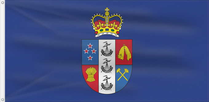Flagge, mit zwei Metallösen und verstärktem Besatzband: Governor-General of New Zealand	New flag of the Governor-General of New Zealand	Gouverneur général de Nouvelle-Zélande - Drapeau	Gobernador General de Nueva Zelanda - Bandera	Generalgouverneur von Neuseeland - Flagge	Governatore Generale della Nuova Zelan