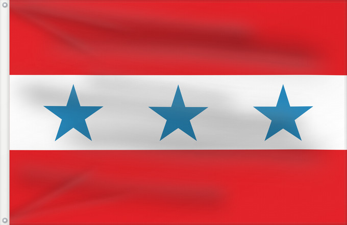 Bandera, con dos ojales metálicos y lado del asta reforzado: Rarotonga 1858-1888	Rarotonga (1858-1888)	Rarotonga