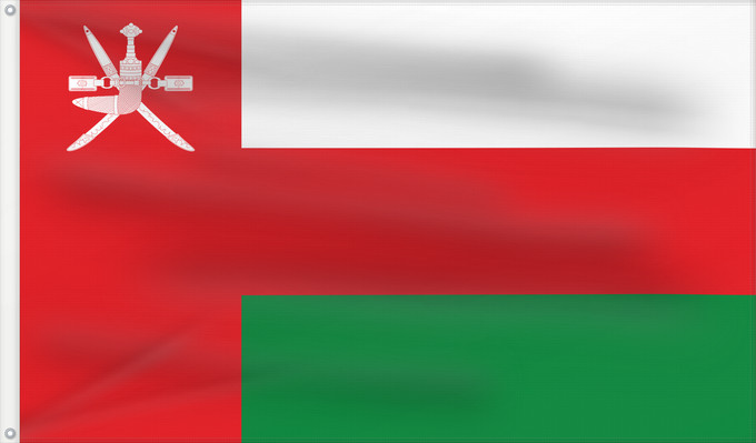 Drapeau, avec deux œillets métalliques et guindant renforcé : Oman Omán